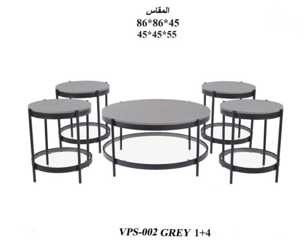 233ad86a-436b-48bf-9d6f-8ebcbb5b3af0 طقم طاولات خشب مع زجاج ٥ قطع متوفر 4 الوان