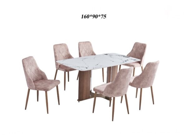طاولة طعام رخام مع ٦ كراسي طاولة طعام رخام مع ٦ كراسي