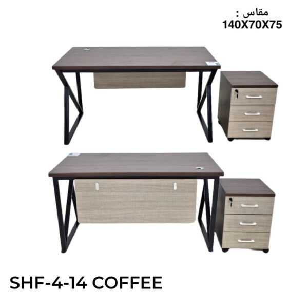 6681a2b2-d035-4c29-ac7b-49e795b6aa4e طاولة مكتب مع كمودينة مقاس ١٤٠سم متوفر ٤ الوان