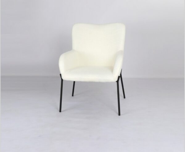 كرسي مفرد كوفي استراحة قماش بوملي رجول حديد اسود