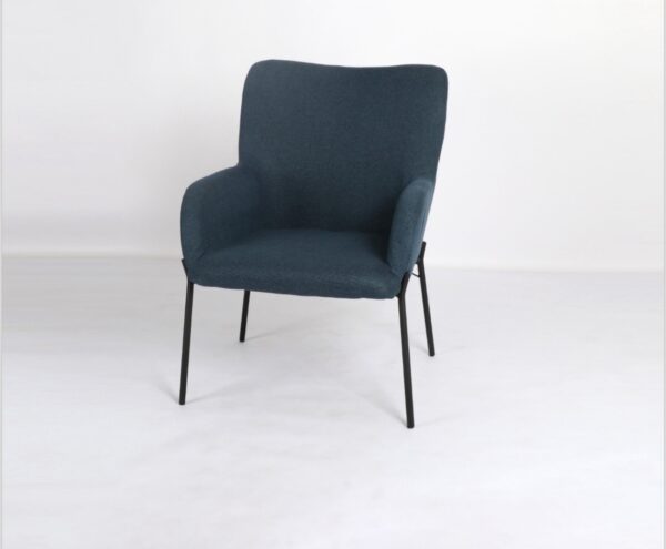 كرسي مفرد كوفي استراحة قماش بوملي رجول حديد اسود